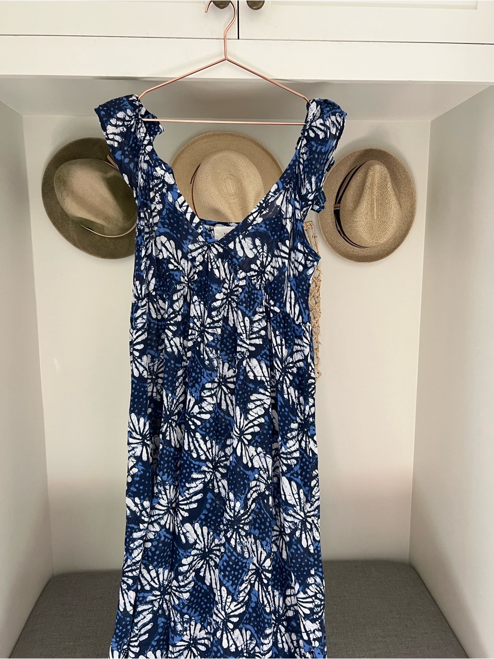 Xirena Blue and White Floral Maxi Dress